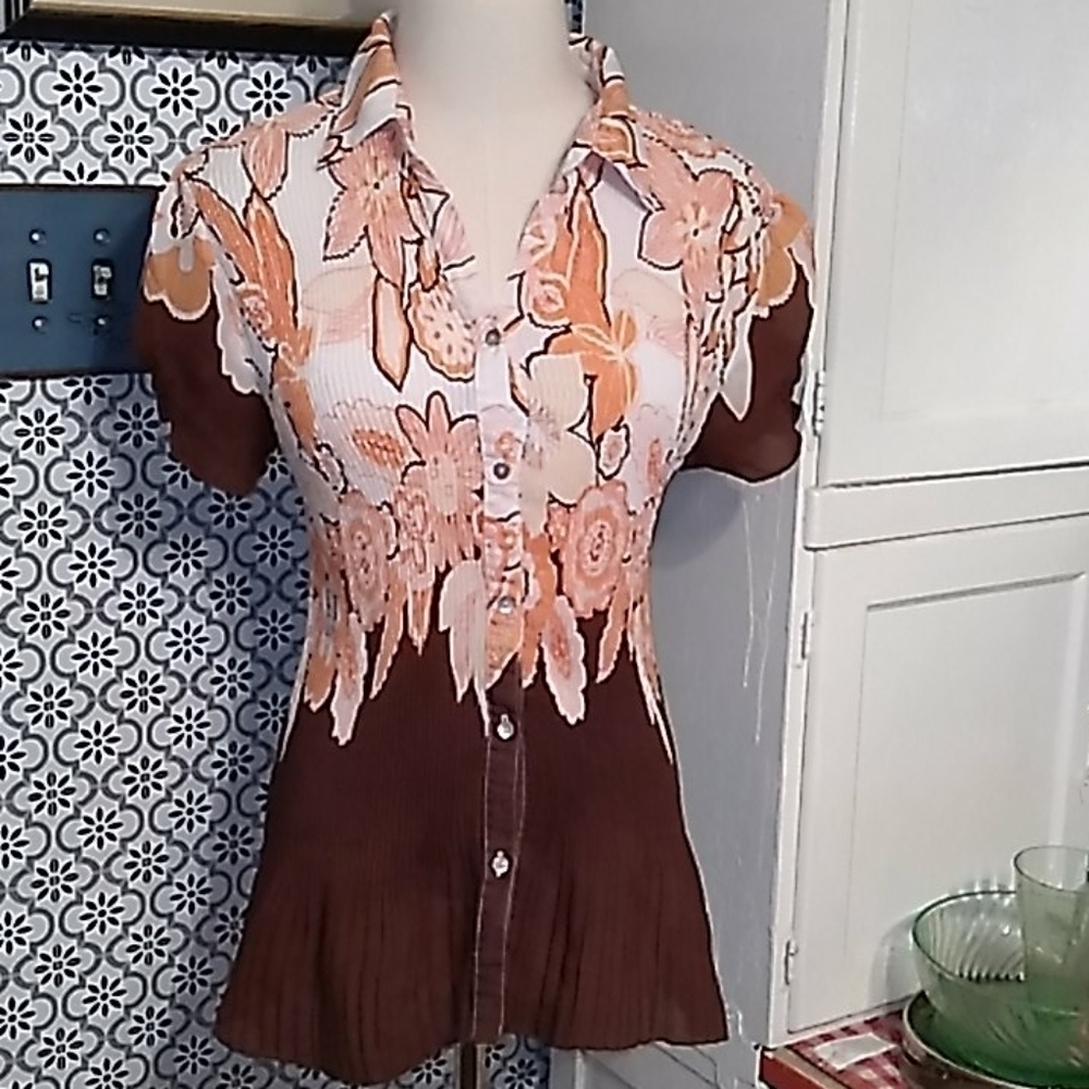 Vintage 1970s large Piano brand orange brown